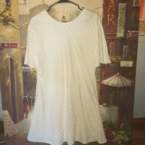 Banana Republic Cream Striped Dress